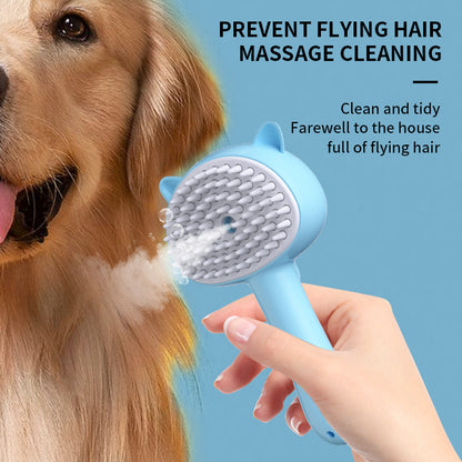 Cepillo limpiador de pelo para mascotas con vaporizador