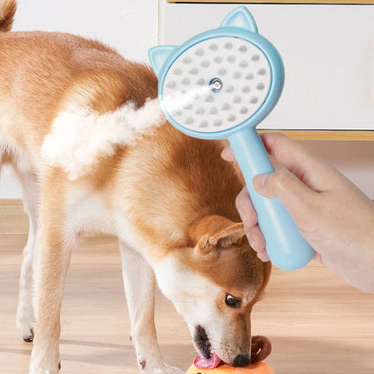 Cepillo limpiador de pelo para mascotas con vaporizador