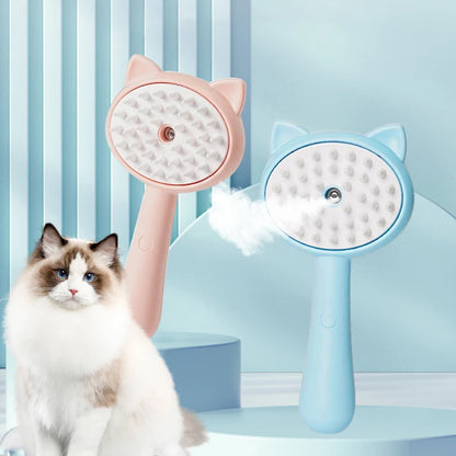 Cepillo limpiador de pelo para mascotas con vaporizador